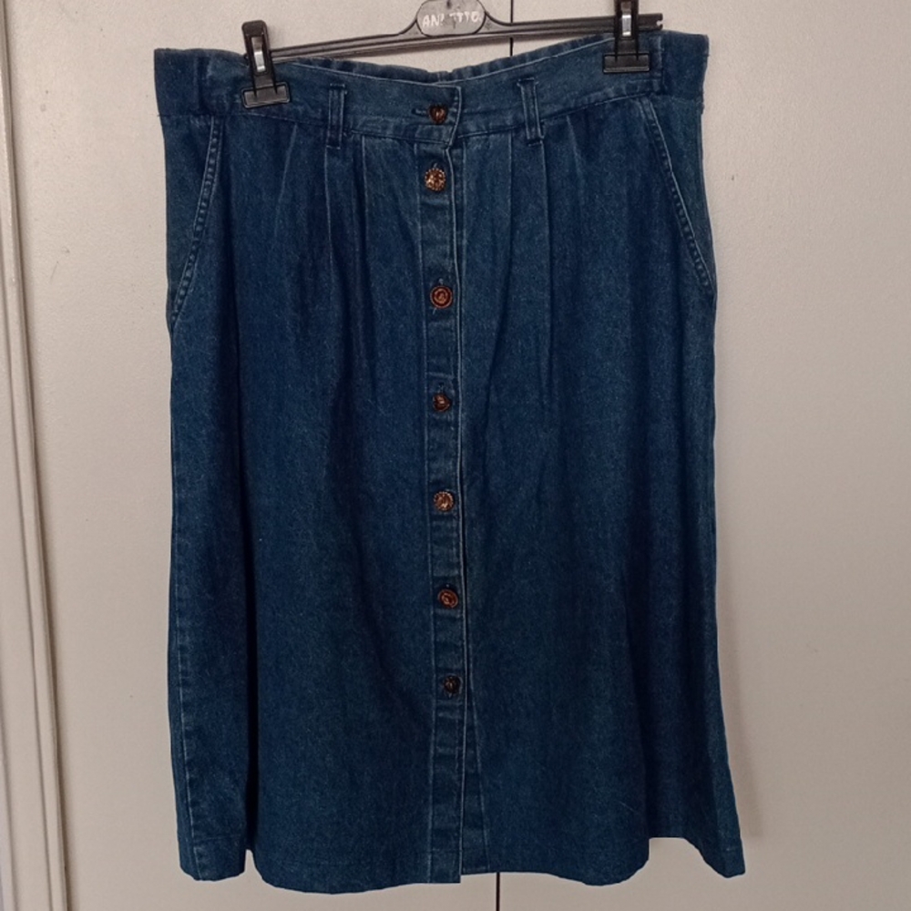 Vintage 🌟Cherokee Blue Pleated A-Line Skirt